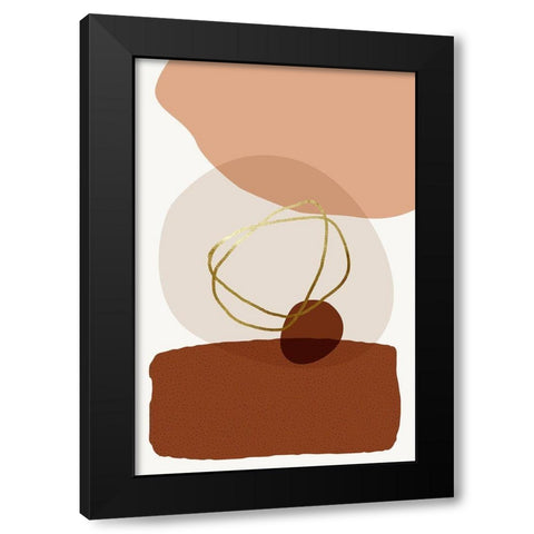 Mid Century Boho Minimalist 4 Black Modern Wood Framed Art Print with Double Matting by Urban Epiphany