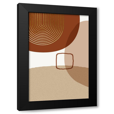 Mid Century Boho Minimalist 5 Black Modern Wood Framed Art Print with Double Matting by Urban Epiphany