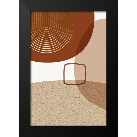Mid Century Boho Minimalist 5 Black Modern Wood Framed Art Print by Urban Epiphany