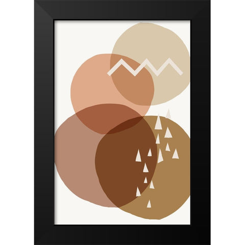 Mid Century Boho Minimalist 7 Black Modern Wood Framed Art Print by Urban Epiphany
