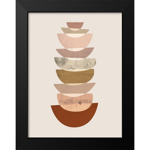 Mid Century Boho 3 Black Modern Wood Framed Art Print by Urban Epiphany