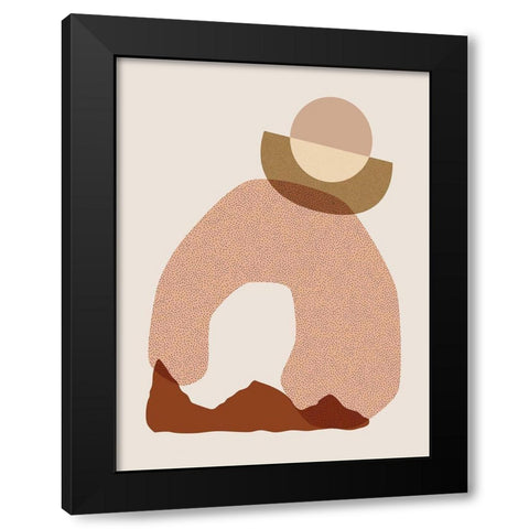 Mid Century Boho 7 Black Modern Wood Framed Art Print by Urban Epiphany