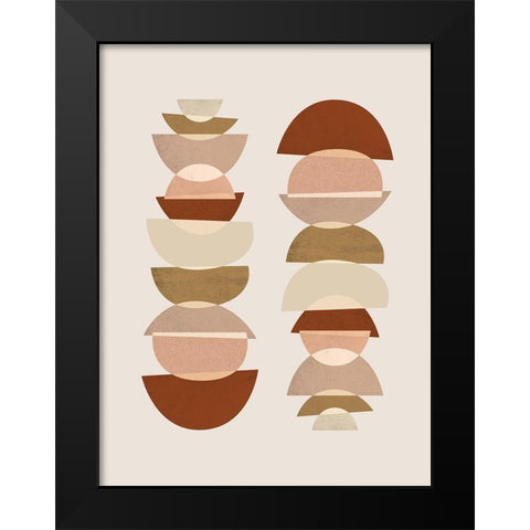 Mid Century Boho 8 Black Modern Wood Framed Art Print by Urban Epiphany