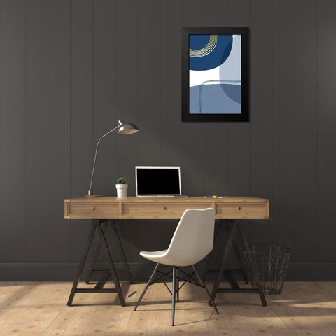 Mid Century Modern Lines 1 Black Modern Wood Framed Art Print by Urban Epiphany