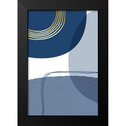 Mid Century Modern Lines 1 Black Modern Wood Framed Art Print by Urban Epiphany