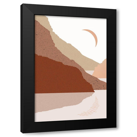 Boho Reflection 1 Black Modern Wood Framed Art Print with Double Matting by Urban Epiphany