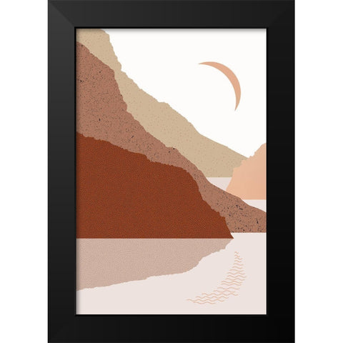 Boho Reflection 1 Black Modern Wood Framed Art Print by Urban Epiphany