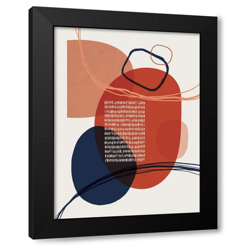 Abstract Red Clay Black Modern Wood Framed Art Print by Urban Epiphany