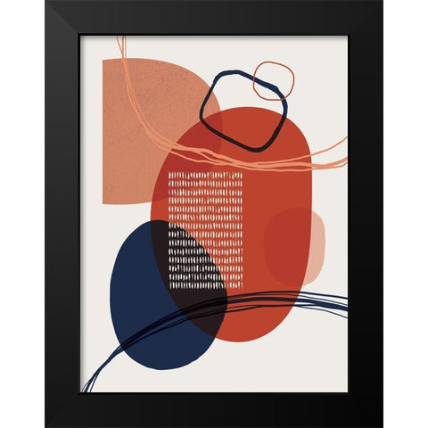 Abstract Red Clay Black Modern Wood Framed Art Print by Urban Epiphany