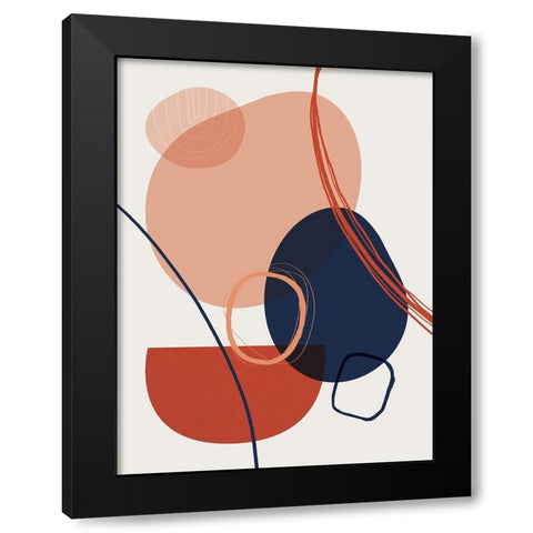 Abstract Red Clay 2 Black Modern Wood Framed Art Print by Urban Epiphany