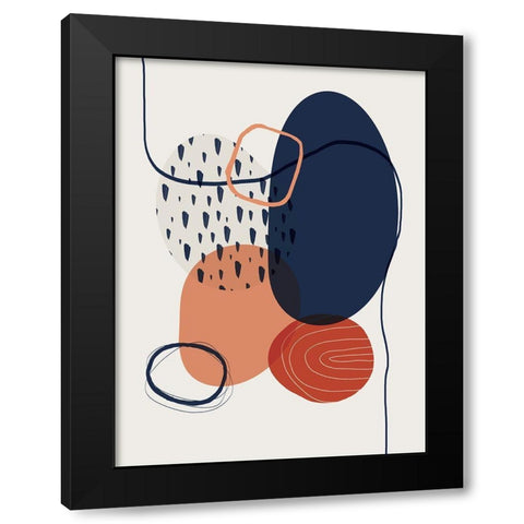 Abstract Red Clay 3 Black Modern Wood Framed Art Print by Urban Epiphany