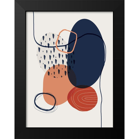Abstract Red Clay 3 Black Modern Wood Framed Art Print by Urban Epiphany