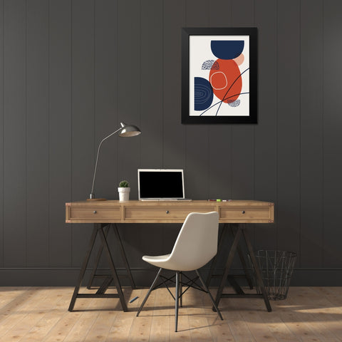 Abstract Red Clay 4 Black Modern Wood Framed Art Print by Urban Epiphany