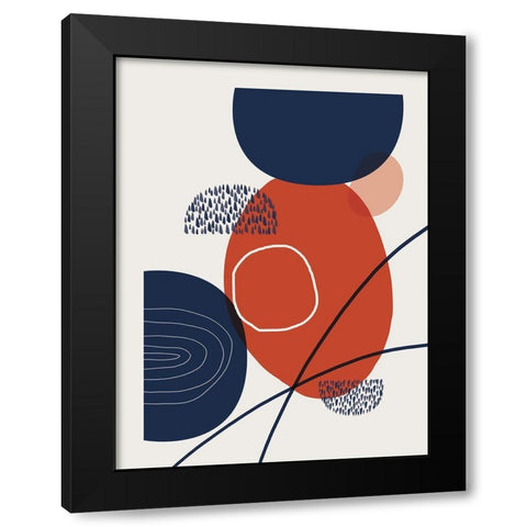 Abstract Red Clay 4 Black Modern Wood Framed Art Print by Urban Epiphany