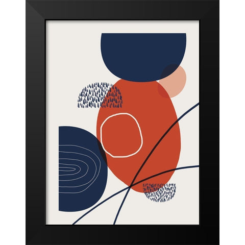 Abstract Red Clay 4 Black Modern Wood Framed Art Print by Urban Epiphany