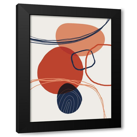 Abstract Red Clay 5 Black Modern Wood Framed Art Print with Double Matting by Urban Epiphany