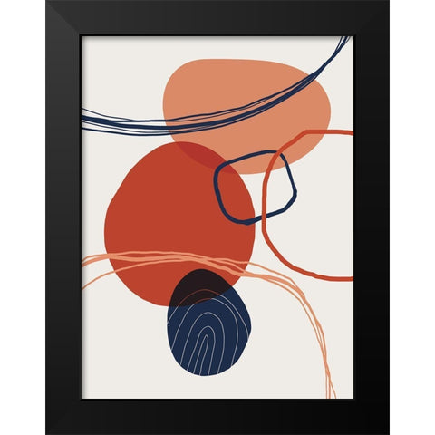 Abstract Red Clay 5 Black Modern Wood Framed Art Print by Urban Epiphany