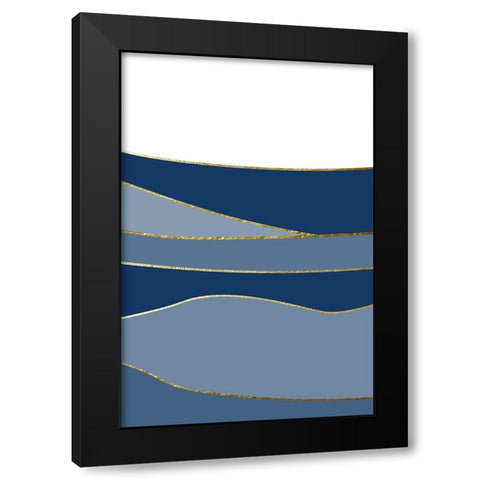 Navy Gold Landscape 3 Black Modern Wood Framed Art Print with Double Matting by Urban Epiphany