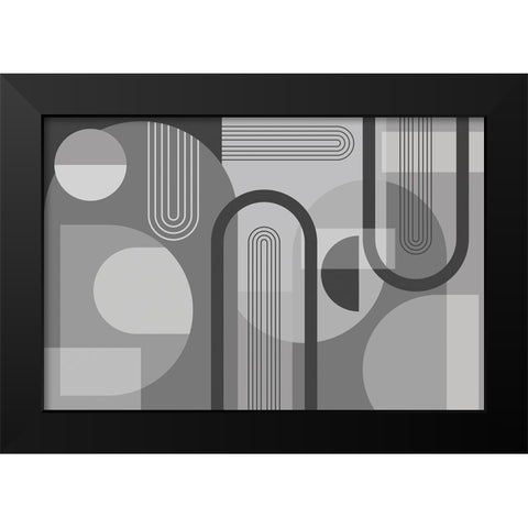 Abstract Arches Gray 1 Black Modern Wood Framed Art Print by Urban Epiphany