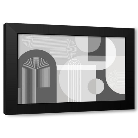 Abstract Arches Gray 2 Black Modern Wood Framed Art Print by Urban Epiphany