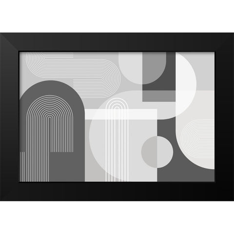 Abstract Arches Gray 2 Black Modern Wood Framed Art Print by Urban Epiphany