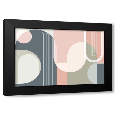 Mid Century Abstract Arches 1 Black Modern Wood Framed Art Print by Urban Epiphany