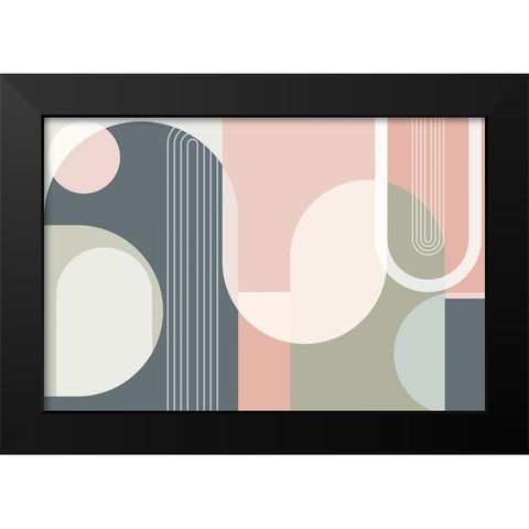 Mid Century Abstract Arches 1 Black Modern Wood Framed Art Print by Urban Epiphany