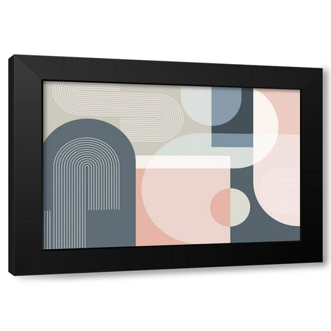 Mid Century Abstract Arches 2 Black Modern Wood Framed Art Print with Double Matting by Urban Epiphany