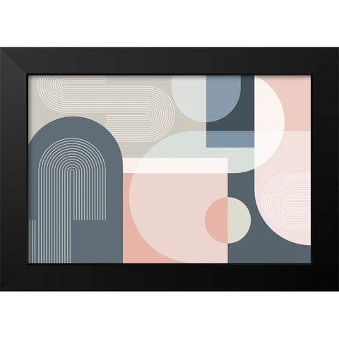 Mid Century Abstract Arches 2 Black Modern Wood Framed Art Print by Urban Epiphany