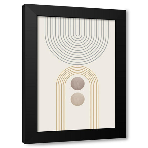 Mid Century Minimalist Boho 1 Black Modern Wood Framed Art Print by Urban Epiphany