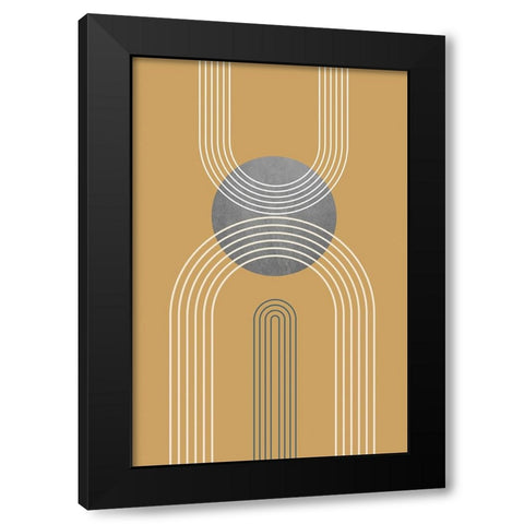Mid Century Minimalist Boho 2 Black Modern Wood Framed Art Print with Double Matting by Urban Epiphany
