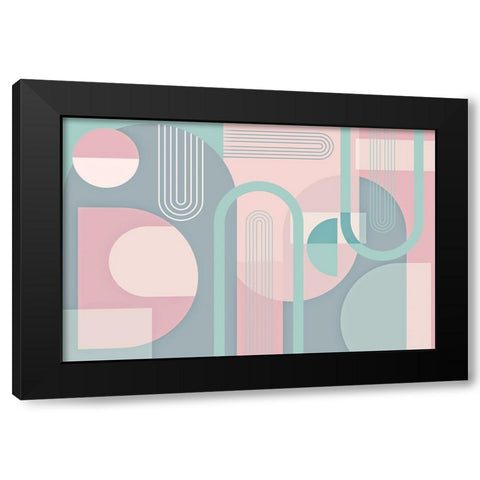 Abstract Arches Pastel Black Modern Wood Framed Art Print by Urban Epiphany