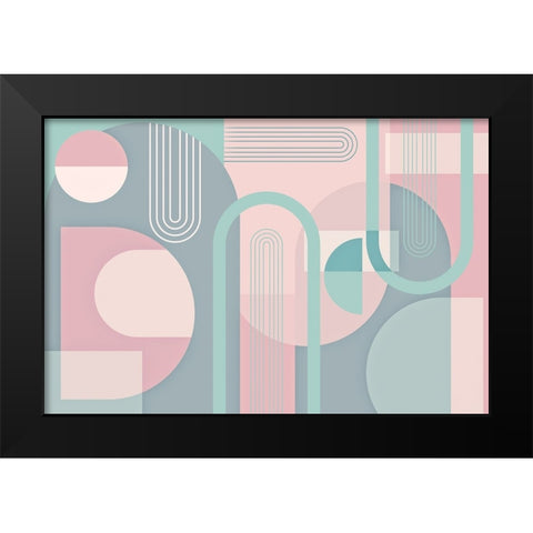 Abstract Arches Pastel Black Modern Wood Framed Art Print by Urban Epiphany