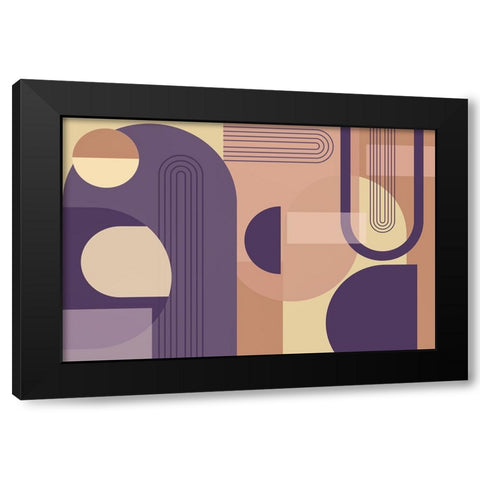 Abstract Arches Purple Black Modern Wood Framed Art Print by Urban Epiphany