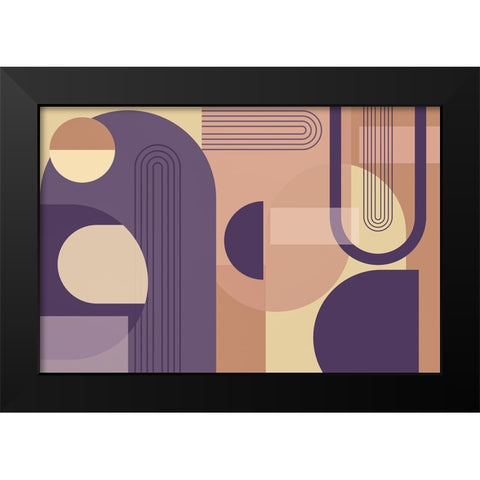 Abstract Arches Purple Black Modern Wood Framed Art Print by Urban Epiphany