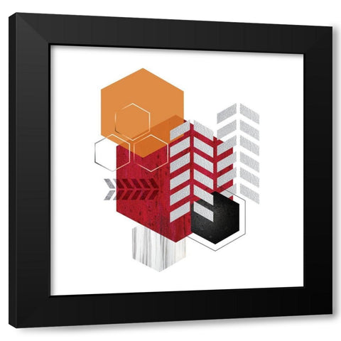 Hot Geo 1 Black Modern Wood Framed Art Print by Urban Epiphany