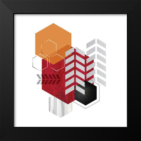 Hot Geo 1 Black Modern Wood Framed Art Print by Urban Epiphany