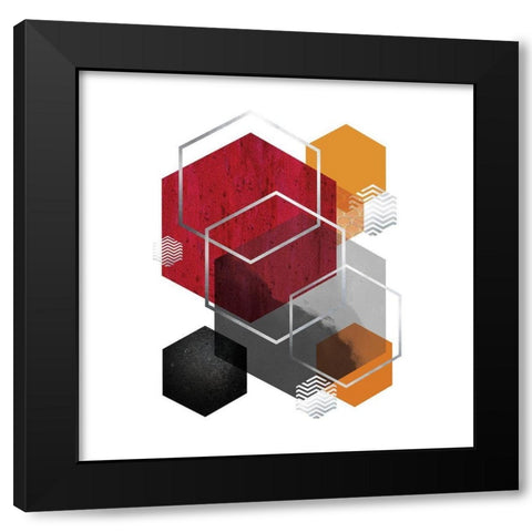 Hot Geo 2 Black Modern Wood Framed Art Print with Double Matting by Urban Epiphany