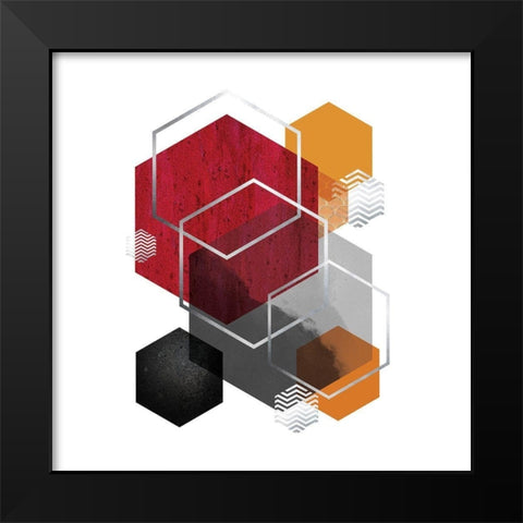 Hot Geo 2 Black Modern Wood Framed Art Print by Urban Epiphany
