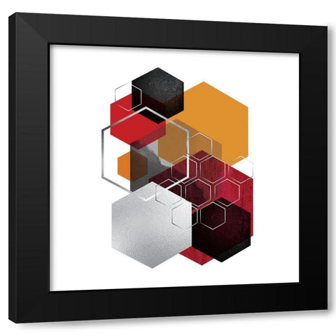 Hot Geo 3 Black Modern Wood Framed Art Print by Urban Epiphany