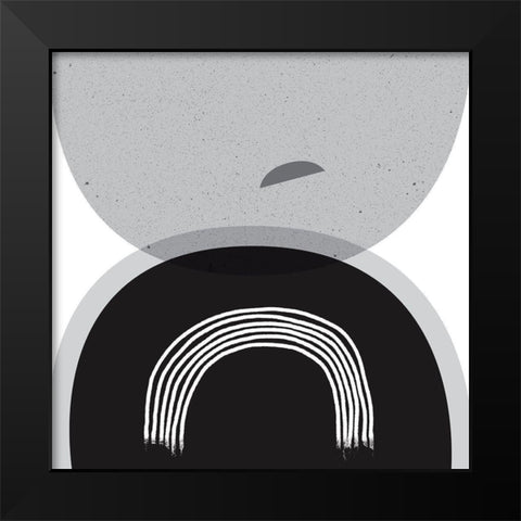 Black Grey Minimalist SQ Black Modern Wood Framed Art Print by Urban Epiphany