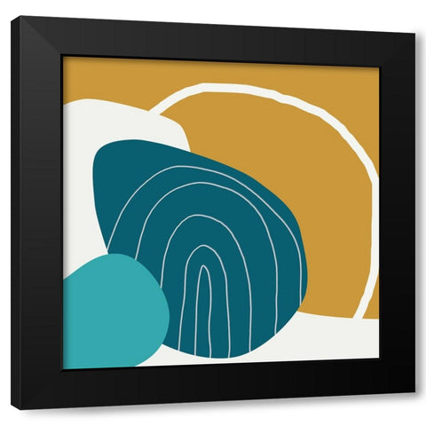 Minimalist Playful 5 Black Modern Wood Framed Art Print by Urban Epiphany