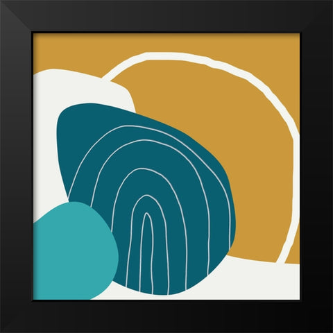 Minimalist Playful 5 Black Modern Wood Framed Art Print by Urban Epiphany