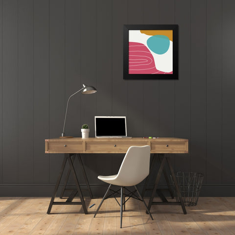 Minimalist Playful 6 Black Modern Wood Framed Art Print by Urban Epiphany