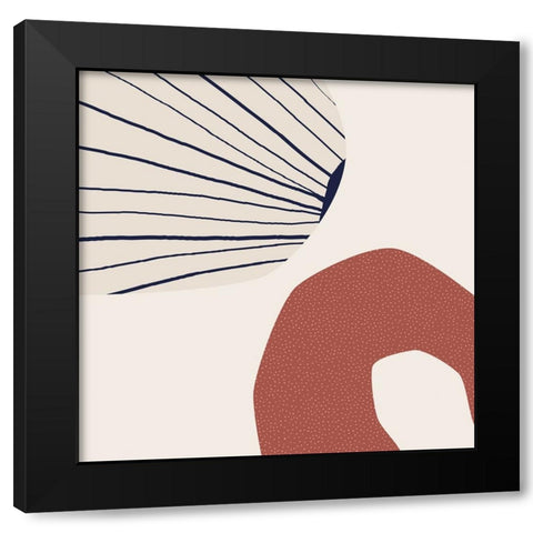 Minimalist Shapes 1 Black Modern Wood Framed Art Print with Double Matting by Urban Epiphany