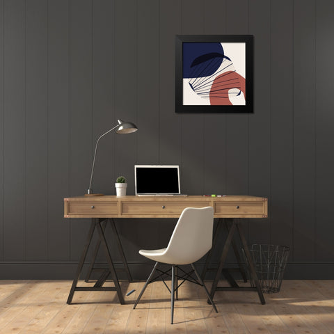 Minimalist Shapes 3 Black Modern Wood Framed Art Print by Urban Epiphany