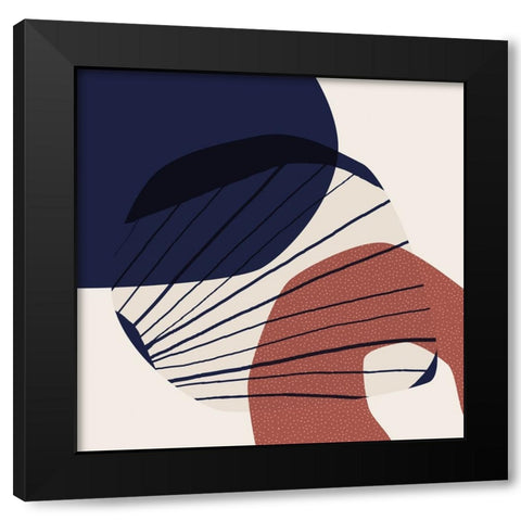 Minimalist Shapes 3 Black Modern Wood Framed Art Print with Double Matting by Urban Epiphany