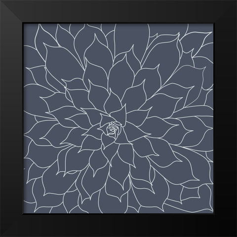 Black And Grey Succulents 3 Black Modern Wood Framed Art Print by Urban Epiphany