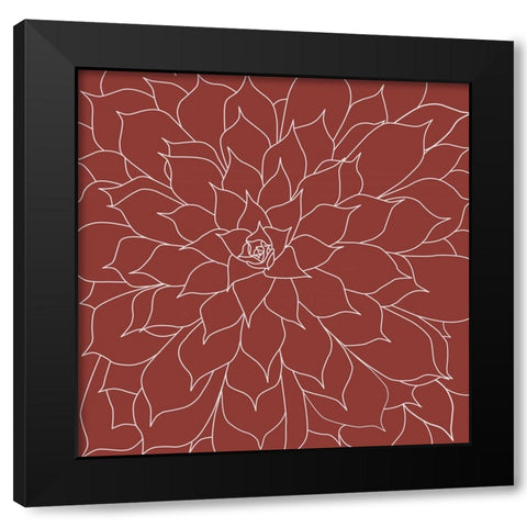 Succulent Red Earth Black Modern Wood Framed Art Print by Urban Epiphany