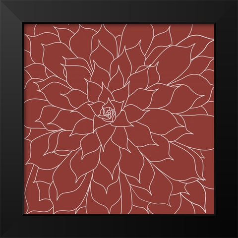 Succulent Red Earth Black Modern Wood Framed Art Print by Urban Epiphany